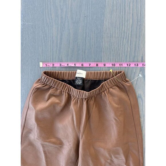 Neiman‎ Marcus Exclusive 100% Genuine Leather Brown Pants Leggings Small - Picture 4 of 7